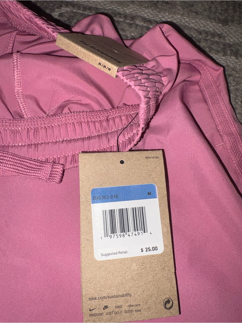 Nike Boys Pink Athletic shorts with Elastic Waist